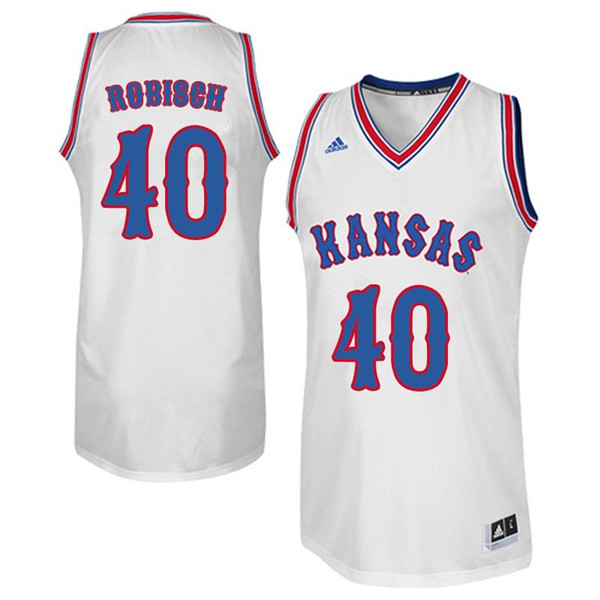 Men #40 Dave Robisch Kansas Jayhawks Retro Throwback College Basketball Jerseys Sale-White